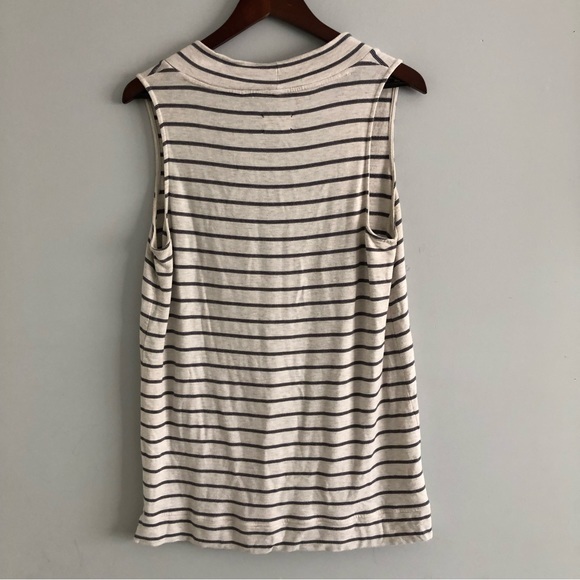 Lou & Grey Cowl Neck Striped Sleeveless Tunic Size Large - Picture 4 of 5